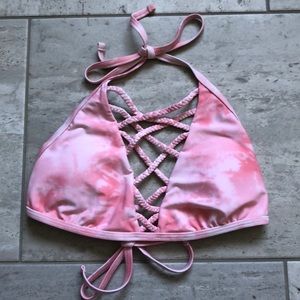 Pink tie dye halter top